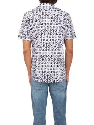 Camicia maniche corte Hugo Boss uomo con stampa logo all over in UOMO
