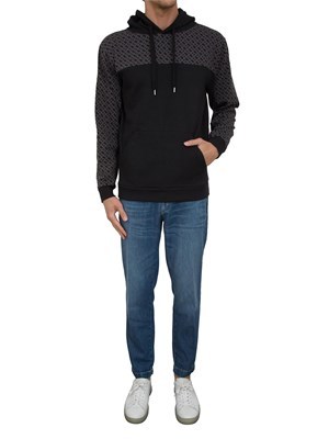Felpa Boss con cappuccio con motivo monogramma in UOMO