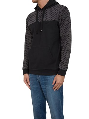 Felpa Boss con cappuccio con motivo monogramma in UOMO