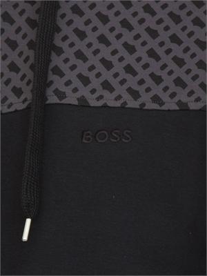 Felpa Boss con cappuccio con motivo monogramma in UOMO