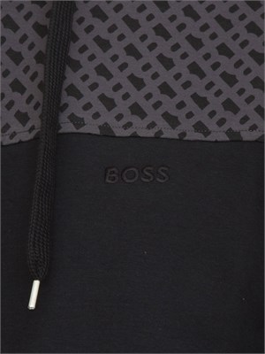 Felpa Boss con cappuccio con motivo monogramma in UOMO