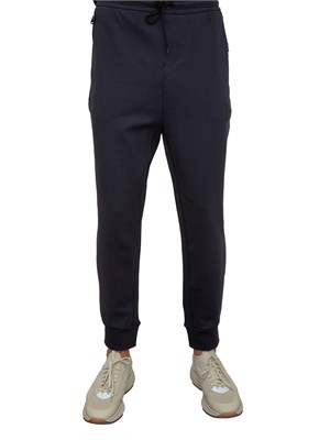 Pantaloni della tuta Boss blu con toppa con logo in UOMO