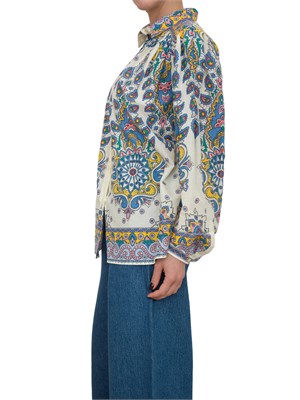 Camicia fantasia Paisley Etro in mussola di cotone e seta con arricciature in DONNA