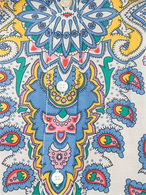 Camicia fantasia Paisley Etro in mussola di cotone e seta con arricciature in DONNA