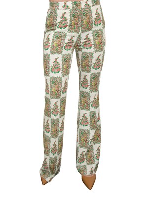 Pantaloni Etro fantasia Paisley con vestibilità flare in DONNA