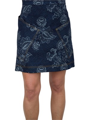 Gonna Etro denim con motivo floreale jacquard in DONNA