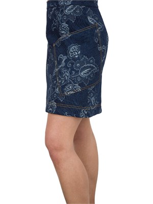 Gonna Etro denim con motivo floreale jacquard in DONNA