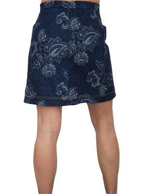 Gonna Etro denim con motivo floreale jacquard in DONNA