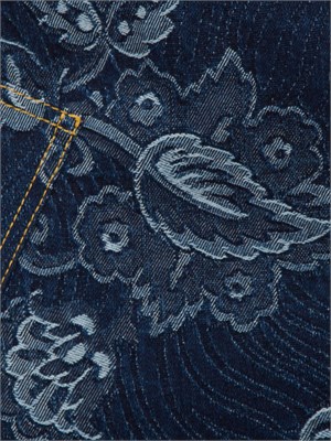 Gonna Etro denim con motivo floreale jacquard in DONNA