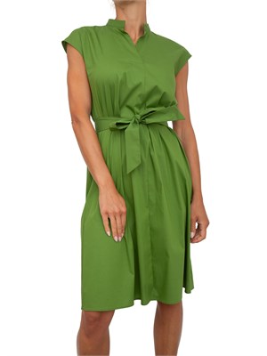 Abito svasato Emme Marella in popeline stretch verde in DONNA