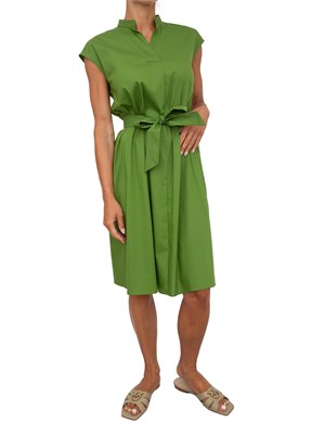 Abito svasato Emme Marella in popeline stretch verde in DONNA