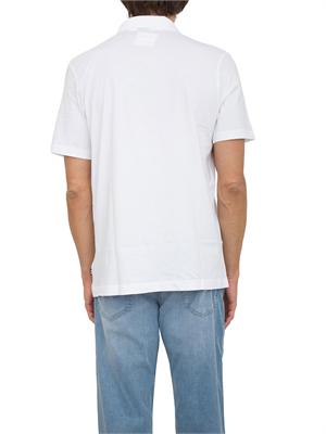 Polo Boss in cotone bianco con stampa logo a rilievo in UOMO