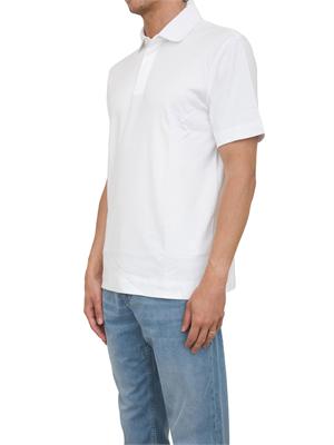 Polo Boss bianco realizzata in maglia fine leggermente elasticizzata. in UOMO