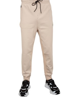 Pantaloni della tuta Boss beige con toppa con logo in UOMO