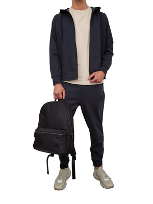 Felpa con cappuccio Boss blu con zip e toppa con logo in UOMO