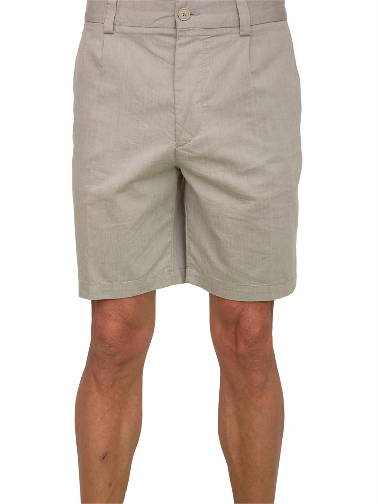 Bermuda Boss uomo in pregiato misto lino beige