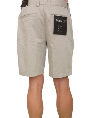 Bermuda Boss uomo in pregiato misto lino beige in UOMO