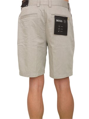 Bermuda Boss uomo in pregiato misto lino beige in UOMO