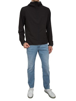 Giubbotto idrorepellente Boss in tessuto elasticizzato nero in UOMO
