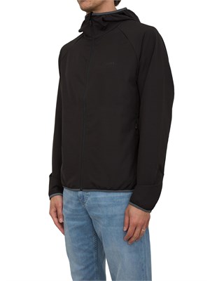 Giubbotto idrorepellente Boss in tessuto elasticizzato nero in UOMO