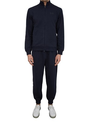 EA7 EMPORIO ARMANI Tuta Ea7 full zip Visibility in cotone blu in UOMO