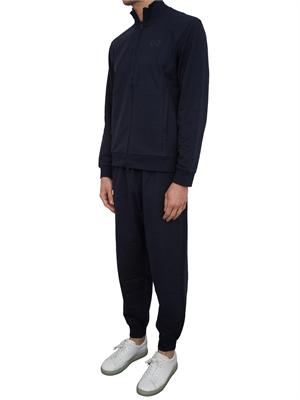 EA7 EMPORIO ARMANI Tuta Ea7 full zip Visibility in cotone blu in UOMO
