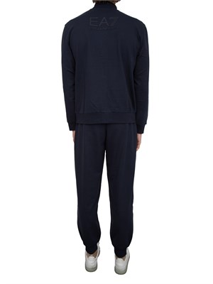 EA7 EMPORIO ARMANI Tuta Ea7 full zip Visibility in cotone blu in UOMO