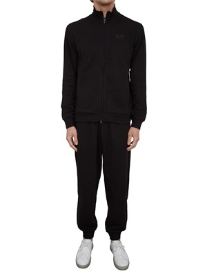 EA7 EMPORIO ARMANI Tuta Ea7 full zip Visibility in cotone nero in UOMO