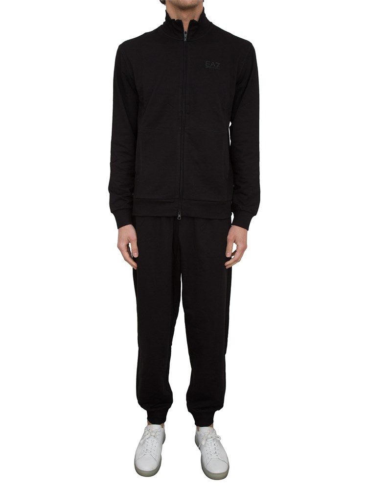 EA7 EMPORIO ARMANI Tuta Ea7 full zip Visibility in cotone nero