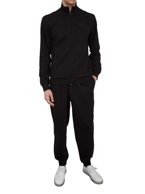 EA7 EMPORIO ARMANI Tuta Ea7 full zip Visibility in cotone nero in UOMO