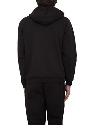 EA7 EMPORIO ARMANI Felpa con cappuccio EA7 in interlock di misto cotone nero in UOMO