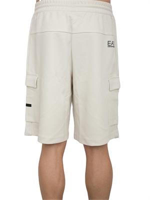 EA7 EMPORIO ARMANI Bermuda cargo EA7 in misto cotone avorio in UOMO