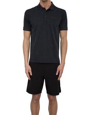 EA7 EMPORIO ARMANI Polo Ea7 Lux Identity in misto modal nero in UOMO