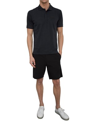 EA7 EMPORIO ARMANI Polo Ea7 Lux Identity in misto modal nero in UOMO