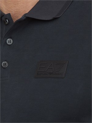 EA7 EMPORIO ARMANI Polo Ea7 Lux Identity in misto modal nero in UOMO