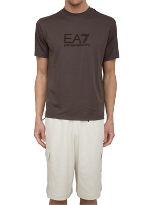 EA7 EMPORIO ARMANI T-shirt EA7 Lux Identity in jersey di misto modal taupe in UOMO
