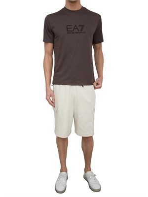 EA7 EMPORIO ARMANI T-shirt EA7 Lux Identity in jersey di misto modal taupe in UOMO