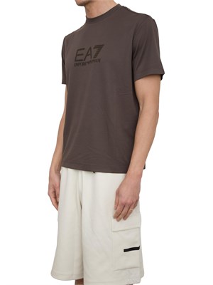 EA7 EMPORIO ARMANI T-shirt EA7 Lux Identity in jersey di misto modal taupe in UOMO