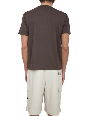 EA7 EMPORIO ARMANI T-shirt EA7 Lux Identity in jersey di misto modal taupe in UOMO