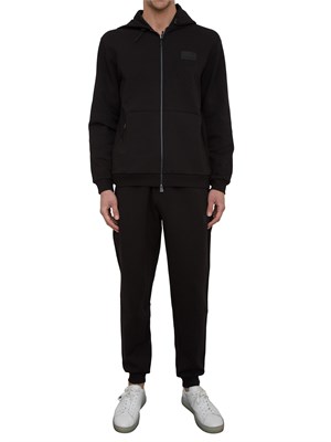 EA7 EMPORIO ARMANI Pantalone EA7 in interlock di misto cotone nero in UOMO