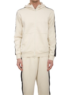 EA7 EMPORIO ARMANI Felpa con cappuccio  EA7 Logo Series in jersey di cotone avorio in UOMO