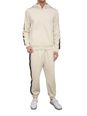 EA7 EMPORIO ARMANI Felpa con cappuccio  EA7 Logo Series in jersey di cotone avorio in UOMO