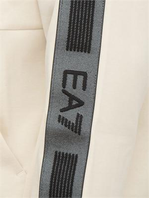 EA7 EMPORIO ARMANI Felpa con cappuccio  EA7 Logo Series in jersey di cotone avorio in UOMO