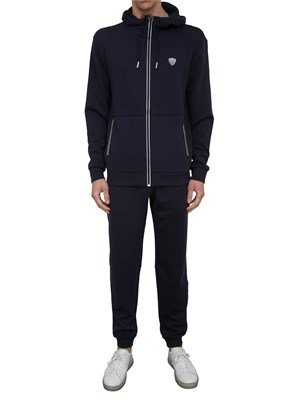 EA7 EMPORIO ARMANI Pantaloni jogger EA7 in misto viscosa stretch blu in UOMO