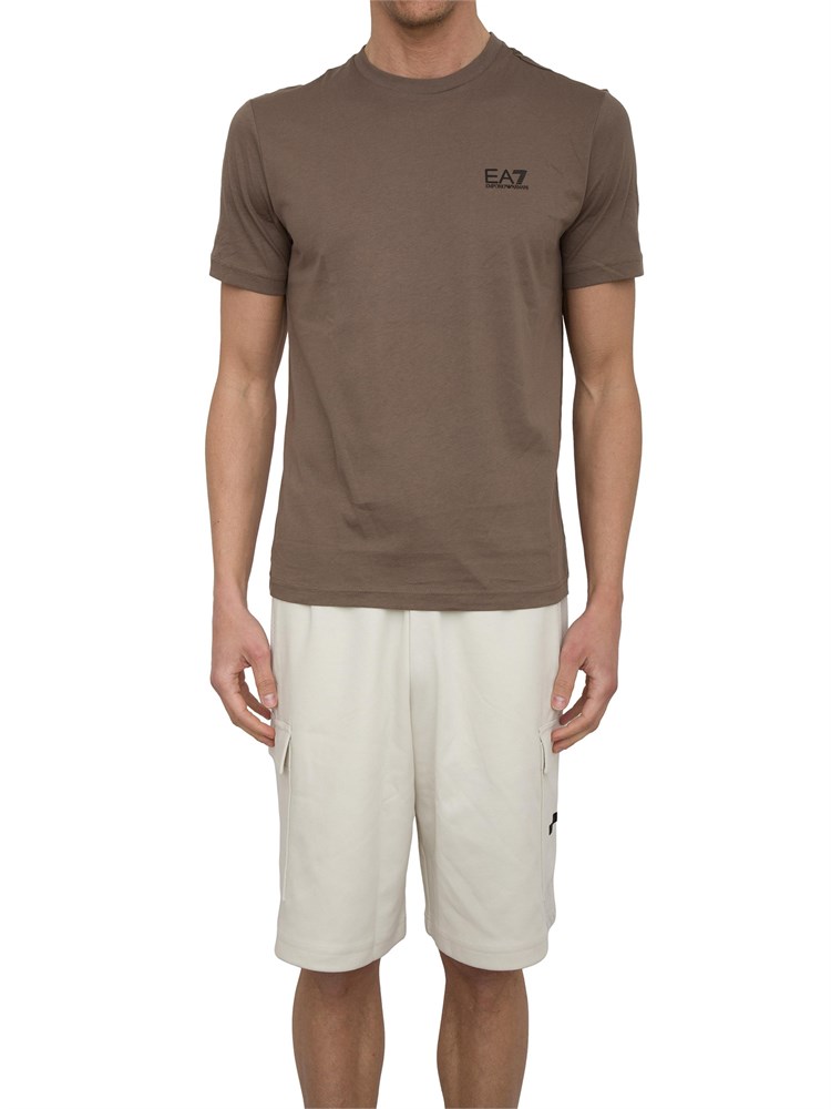 EA7 EMPORIO ARMANI T-shirt EA7 Core Identity in cotone Pima marrone