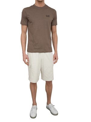 EA7 EMPORIO ARMANI T-shirt EA7 Core Identity in cotone Pima marrone in UOMO