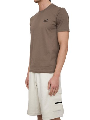 EA7 EMPORIO ARMANI T-shirt EA7 Core Identity in cotone Pima marrone in UOMO