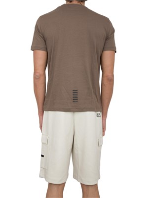 EA7 EMPORIO ARMANI T-shirt EA7 Core Identity in cotone Pima marrone in UOMO