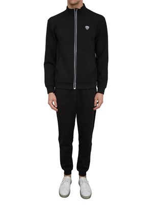 EA7 EMPORIO ARMANI Tuta sportiva Ea7 in misto viscosa con felpa full zip e pantaloni nero in UOMO