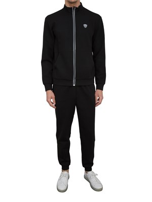 EA7 EMPORIO ARMANI Tuta sportiva Ea7 in misto viscosa con felpa full zip e pantaloni nero in UOMO